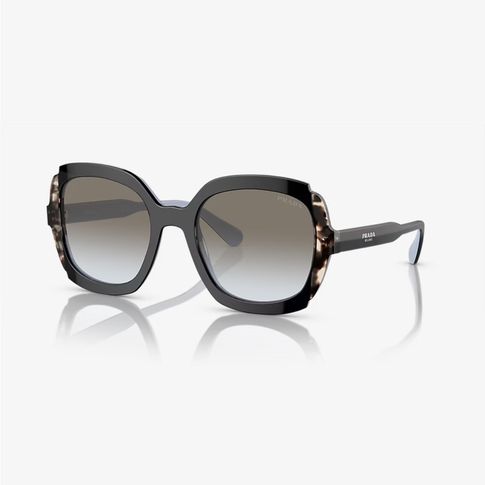 [brand new in box] Prada PR 16US Heritage Sunglasses - Black Azure/Spotted Brown